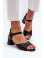 Dámské sandály na nízkém podpatku z ekologické kůže Sergio Leone SK876 Černé