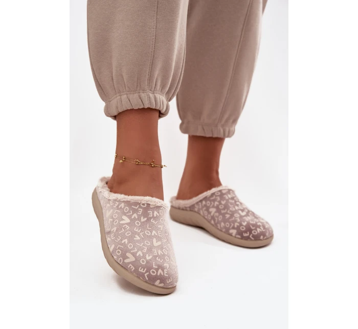 Dámské pantofle Love model 21714585 Béžové - Inblu