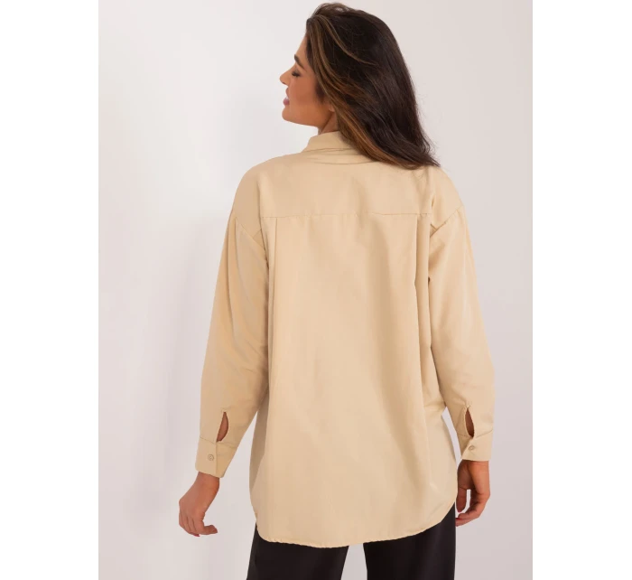 Koszula BA KS model 21091672 beżowy - FPrice Koszula BA KS model 21091672 beżowy - FPrice