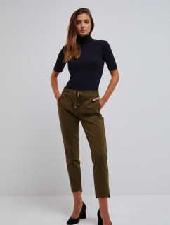 Kalhoty s elastickým pasem - olivově zelené