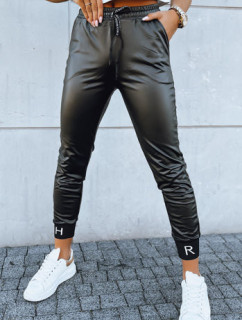 Dámské kožené joggery TERRACE černé Dstreet UY1695