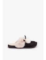 Dámské Pantofle S Kožešinou Černé Nartani Dámské Pantofle S Kožešinou Černé Nartani