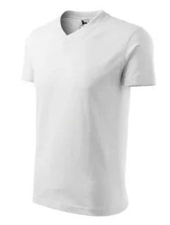 V-neck tričko unisex bílá