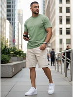 Pánské klasické světle zelené tričko FashionStreet RX5681