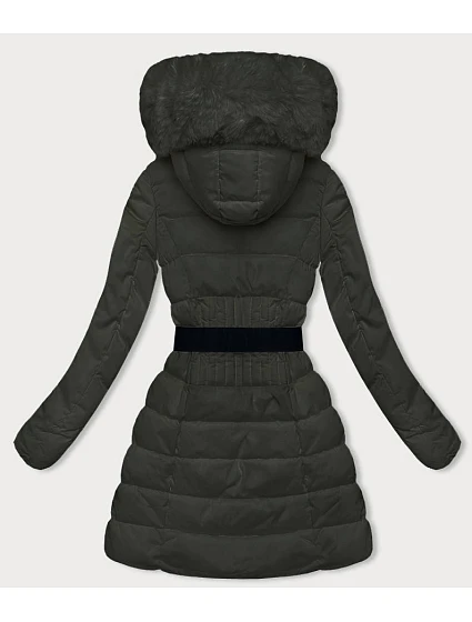 Péřová dámská zimní bunda v army barvě model 21245983 - LHD