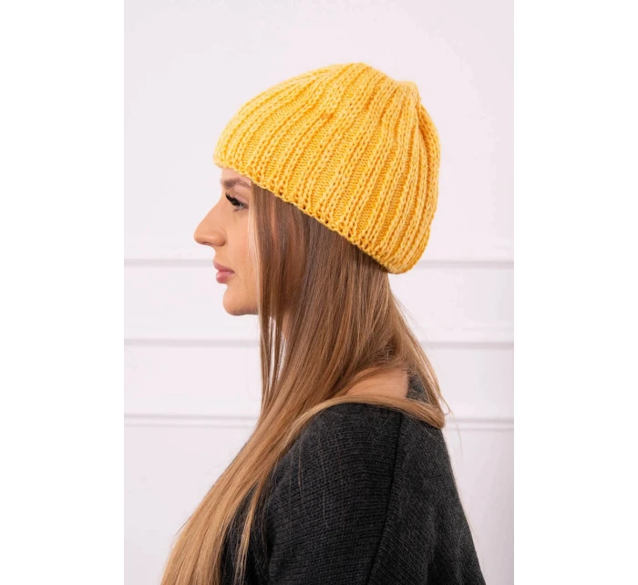Dámská hořčicová čepice Rebeka model 21798555 - K-Fashion Dámská hořčicová čepice Rebeka model 21798555 - K-Fashion