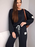 Dámský komplet máslo mikina + kalhoty modrá