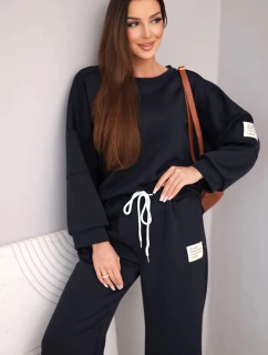 Dámský komplet máslo mikina + kalhoty modrá