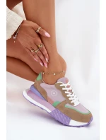 Semišové Dámské Tenisky Na Platformě Big Star RR274815 HI-POLY SYSTEM Růžové