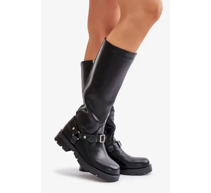 Zateplené Dámské Kozačky Na Zip Eko Kůže Černé Tialethe Zateplené Dámské Kozačky Na Zip Eko Kůže Černé Tialethe