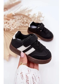 Dětské sportovní sneakers na suchý zip Adelina – černé