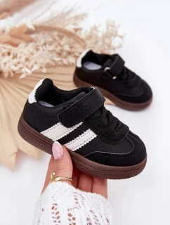 Dětské sportovní sneakers na suchý zip Adelina – černé