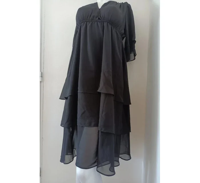 Dámské šifónové šaty S161 černé  - Stylove