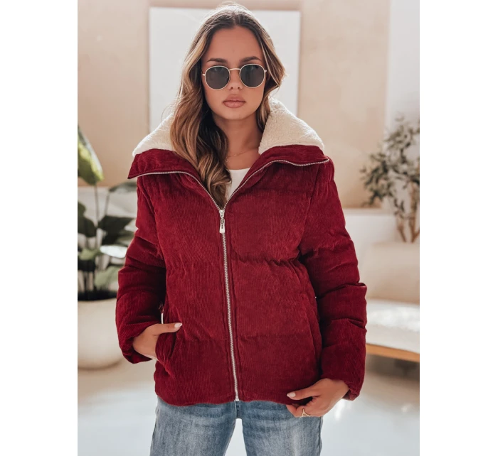 Dámská manšestrová bunda vínová Dstreet model 21990548 - FashionStreet Dámská manšestrová bunda vínová Dstreet model 21990548 - FashionStreet