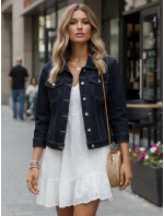 FashionStreet dámská tmavě modrá džínová bunda TY5598