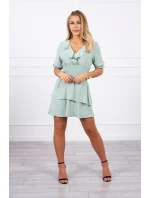 Tmavě mátové šaty do pasu Tmavě mátové šaty do pasu