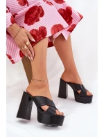 Dámské Pantofle Na Platformě A Podpatku Černé model 21688165 - Boto Dámské Pantofle Na Platformě A Podpatku Černé model 21688165 - Boto