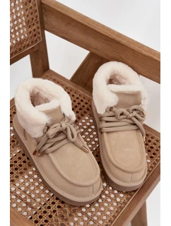 Dámské sněhule D.Franklin z přírodního semiše – světle béžové