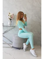 Pruhovaný top set 9353 mátový - Kesi Pruhovaný top set 9353 mátový - Kesi