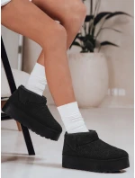 Dámské látkové sněhule s kožešinou černé FashionStreet ZY1296