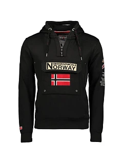 Pánská sportovní mikina Geographical Norway GYMCLASS BLACK DB MEN 100 s kapucí, černá (WU4185H-GN-BLACK)