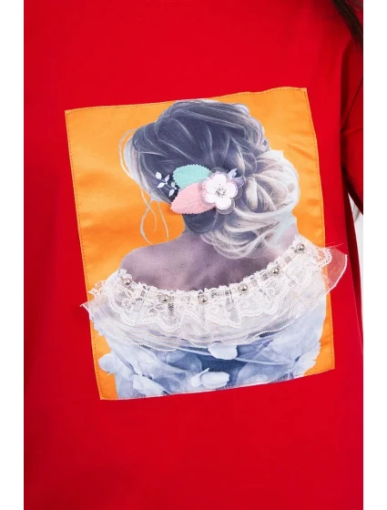 Halenka s 3D model 18743898 krajková červená - K-Fashion Halenka s 3D model 18743898 krajková červená - K-Fashion