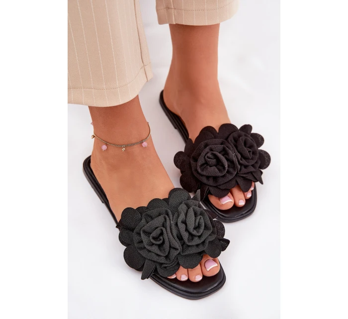 Ploché Dámské Pantofle S Mašlí Černé model 21688613 - Boto Ploché Dámské Pantofle S Mašlí Černé model 21688613 - Boto