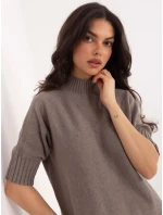 Sweter MI SW model 21807951 ciemny bezowy - FPrice Sweter MI SW model 21807951 ciemny bezowy - FPrice