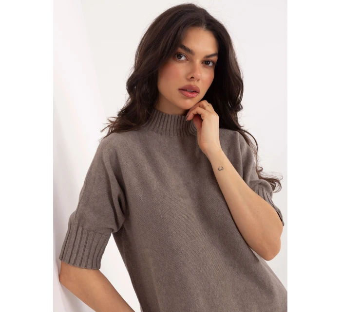 Sweter MI SW model 21807951 ciemny bezowy - FPrice Sweter MI SW model 21807951 ciemny bezowy - FPrice