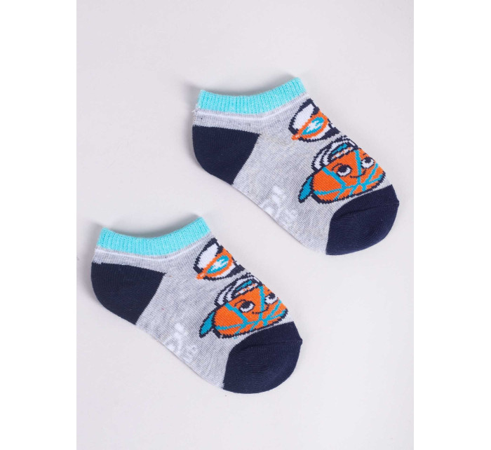Yoclub Chlapecké kotníkové bavlněné ponožky Vzory Barvy 6-Pack SKS-0008C-AA00-003 Multicolour