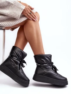 Dámské sněhule s ozdobným šněrováním černá Siracna