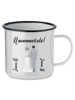Personalizovaný retro plecháček s novomanželským párem 