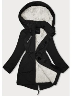 Černá dámská zimní bunda s kapucí Miss TiTi (H-3832) Černá dámská zimní bunda s kapucí Miss TiTi (H-3832)