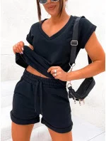 Černý letní dámský bavlněný komplet model 20114363 - Moon Černý letní dámský bavlněný komplet model 20114363 - Moon