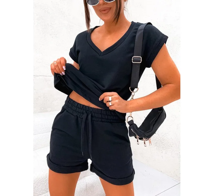 Černý letní dámský bavlněný komplet model 20114363 - Moon Černý letní dámský bavlněný komplet model 20114363 - Moon