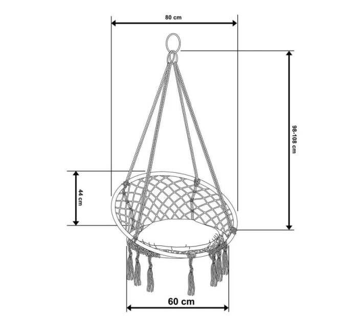 Závěsná sedačka 80x60 cm s polštářkem HONEY