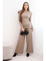 Dámská bavlněná souprava s halenkou a kalhotami širokého střihu fango