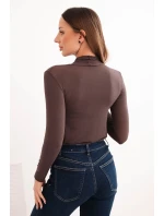 Dámská model 21777027 halenka s rolákem a dlouhým rukávem hnědá - K-Fashion Dámská model 21777027 halenka s rolákem a dlouhým rukávem hnědá - K-Fashion