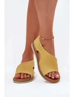 Kožené Dámské Sandály Artiker 46C1015 Žluté