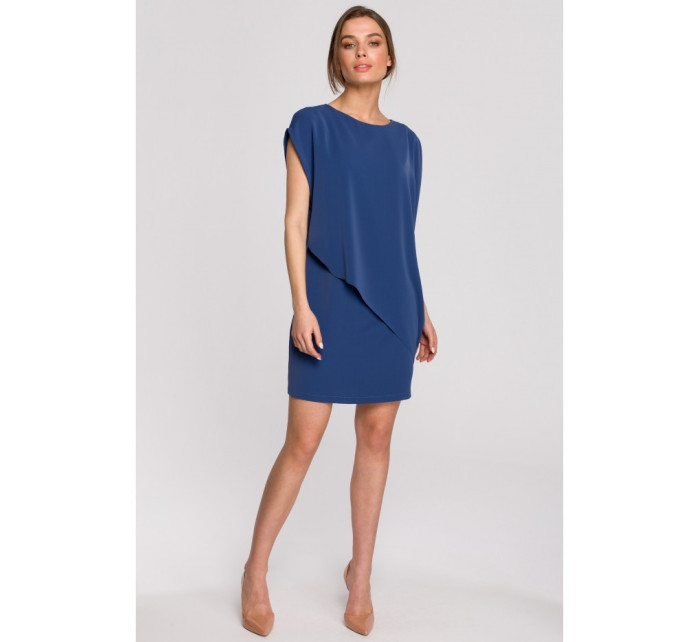 S262 Vrstvené šaty - modré
