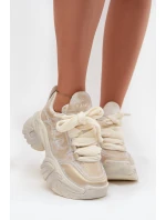 Kožené dámské tenisky SS2N4009 zlaté - GOE Kožené dámské tenisky SS2N4009 zlaté - GOE