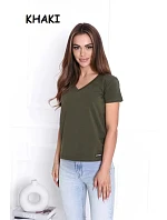 Dámské tričko Serek s krátkým rukávem hnědé - Off Pink