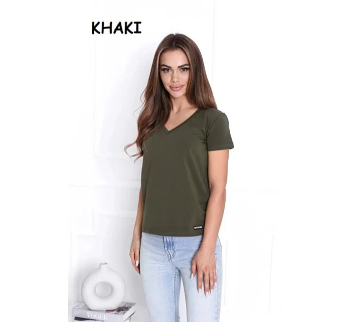 Dámské tričko Serek s krátkým rukávem hnědé - Off Pink