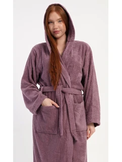 Dámský župan dlouhý s kapucí Vřes