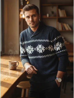 Pánský tmavě modrý svetr FashionStreet WX2272