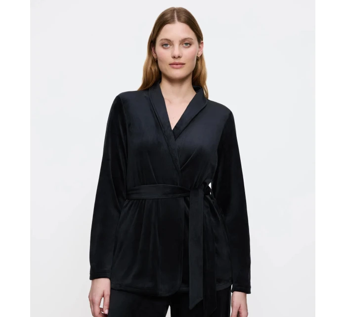 Sensual Velour Robe Top 01 - BLACK - TRIUMPH BLACK - TRIUMPH