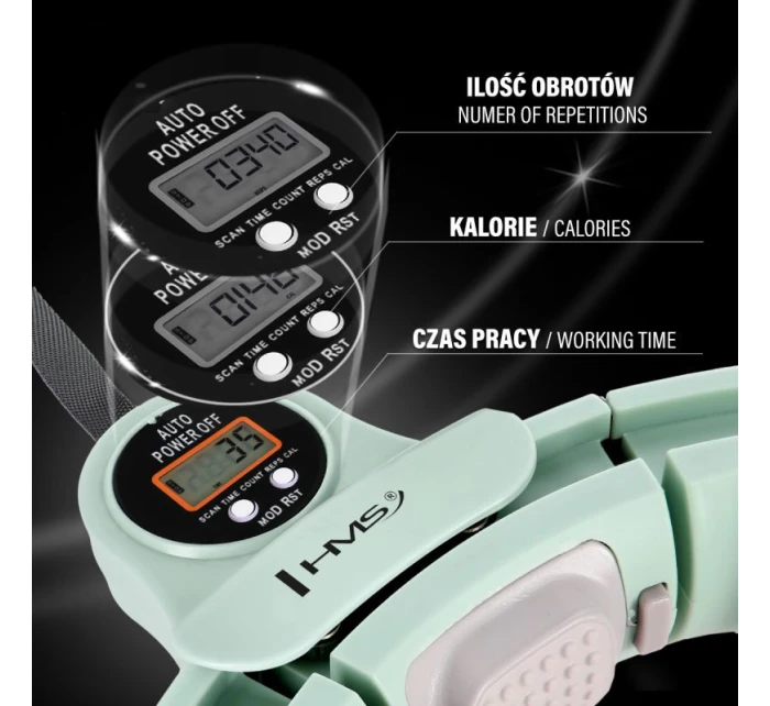 Hula Hop HMS HHM13 s magnety, závažím a zeleným počítadlem Hula Hop HMS HHM13 s magnety, závažím a zeleným počítadlem