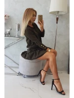 Šaty s khaki volánem