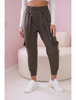 Kalhoty new punto s ozdobnými model 19564563 khaki - K-Fashion