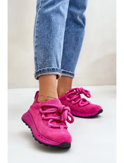 Semišové Dámské Tenisky S  Fuchsie model 21671675 - Artiker